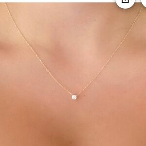 14k Gold Diamond Dainty 15” Necklace